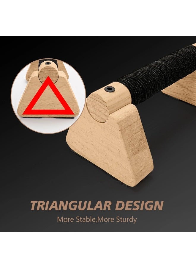 ShebSheb Parallettes Bars - Wooden Calisthenics Equipment for Handstand Training, Push Up Stands & Calisthenics Bars - Handstand Blocks and Pushup Handles for Men - Image 2